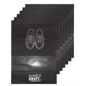 Shoe Bags for Travel & Storage | Waterproof Non-Woven Shoe Organizer Pouch with Transparent Window | Reusable Shoe Covers for Men & Women (Set of 6)