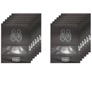 Shoe Bags for Travel & Storage | Waterproof Non-Woven Shoe Organizer Pouch with Transparent Window | Reusable Shoe Covers for Men & Women (Set of 12)